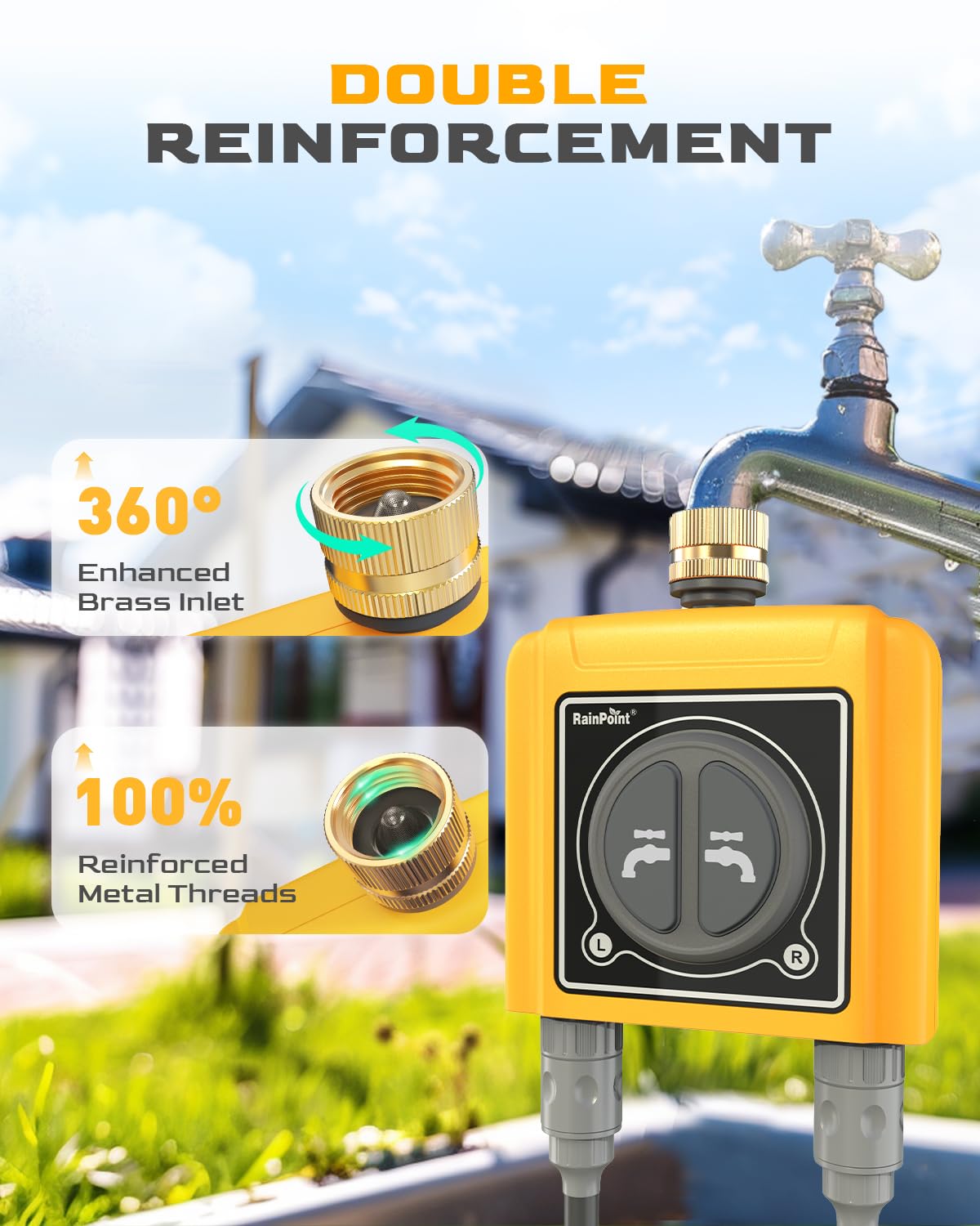 Close-up of RAINPOINT Water Timer app interface on smartphone
