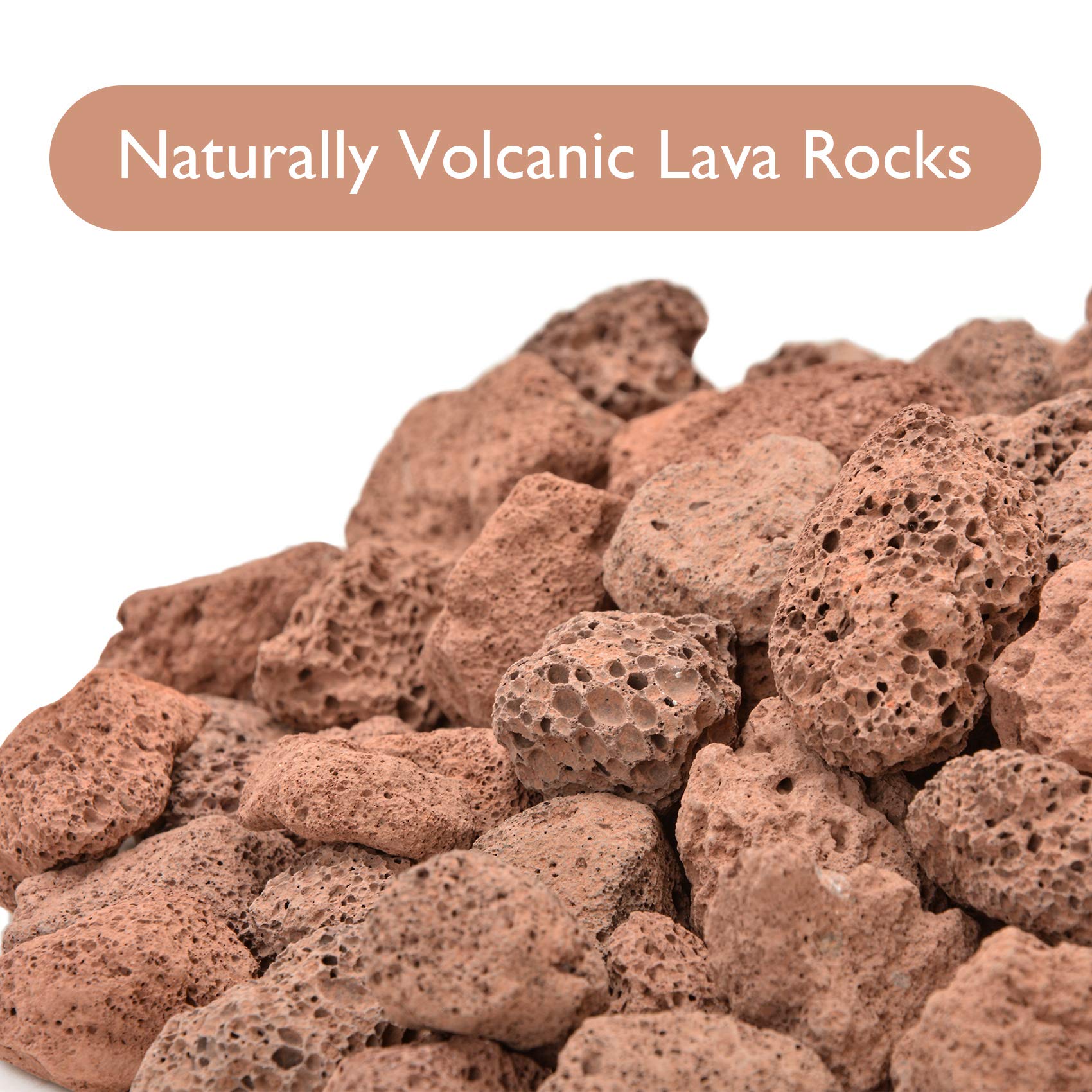 Close-up of red lava rocks, size 3/4" - 1"