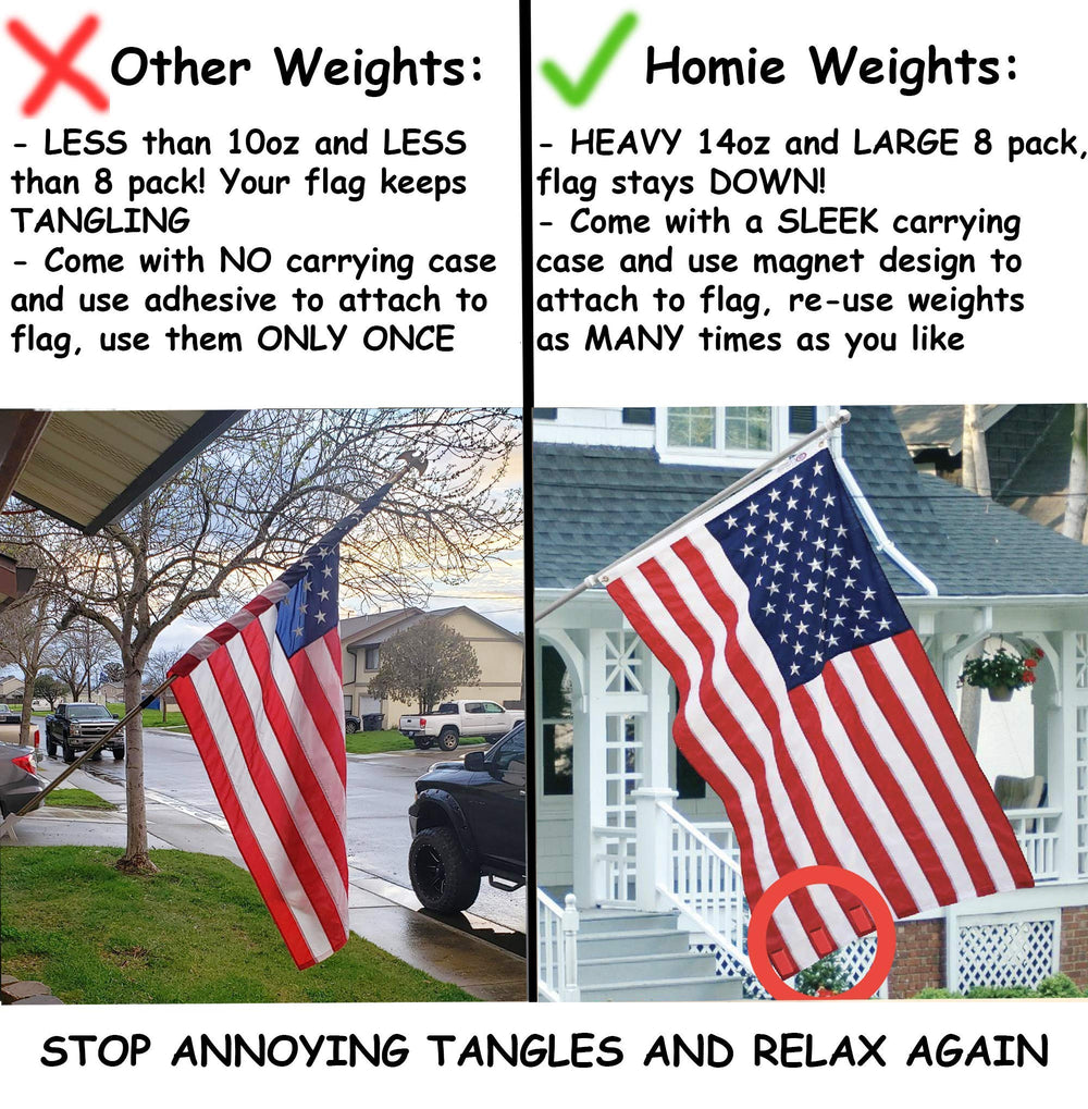 Close-up of red magnetic weights for flags