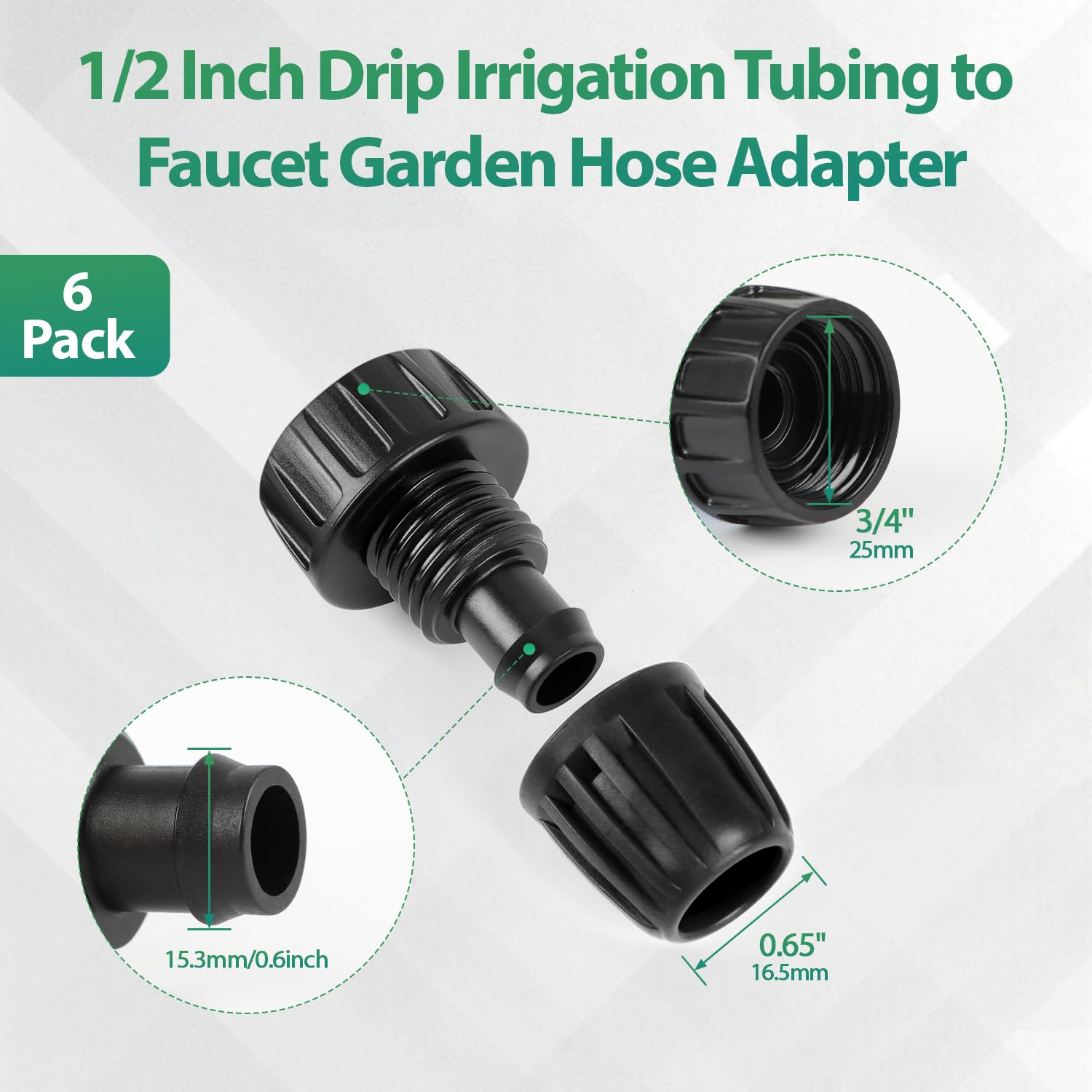 Close-up of RedChili 1/2 inch to 3/4 inch hose adapter