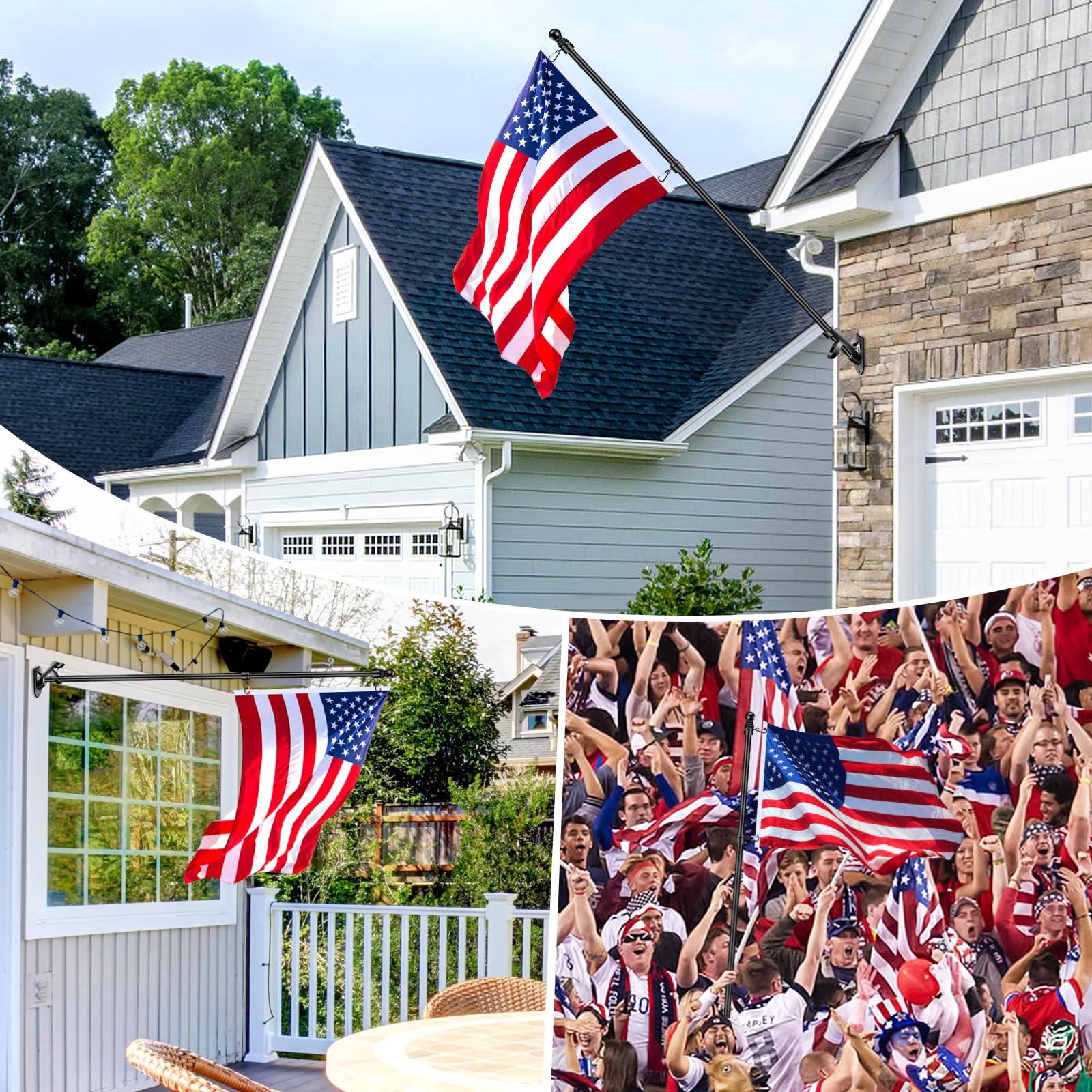 Close-up of REERON flag pole with 360° rotating clips
