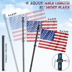 Close-up of REERON flagpole rings and clips