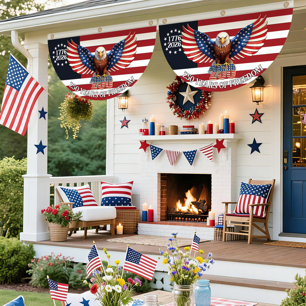 Close-up of reinforced grommets on Sophena USA Bunting Flag