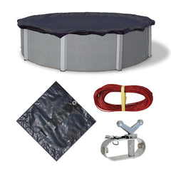 Close-up of reinforced seams on pool cover