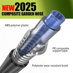 Close-up of Relxitl garden hose showing durable connectors