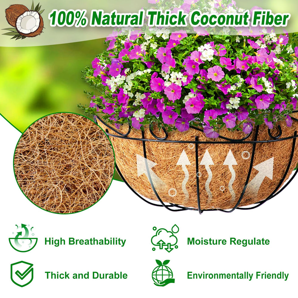 Close-up of REMIAWY Coco Liners made from natural coir fiber