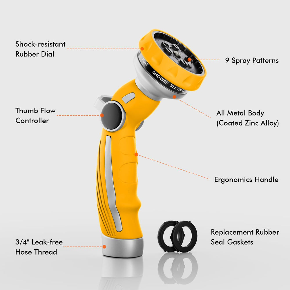 Close-up of Restmo Hose Nozzle showing thumb control and grip