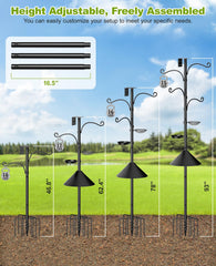 Close-up of Rhino Valley bird feeder pole base and stakes