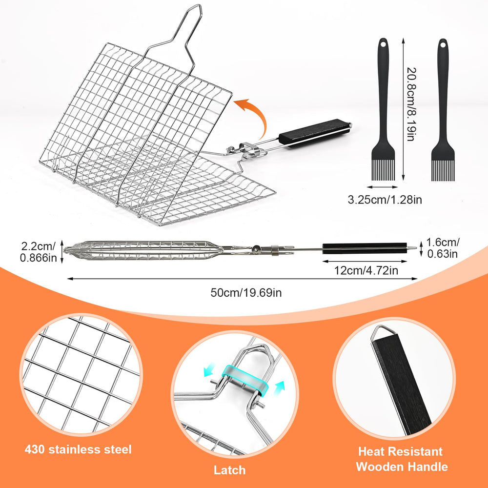 Close-up of Ribber Fish Grill Basket locking mechanism