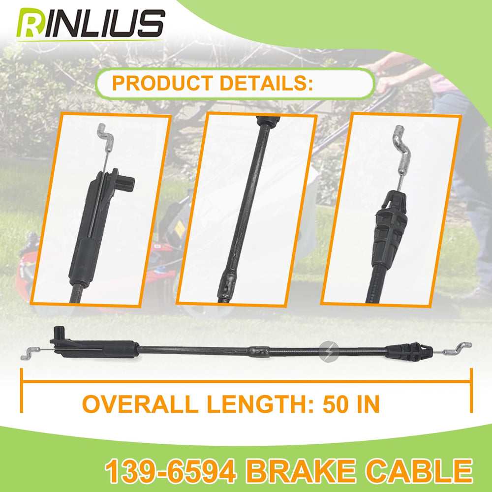 Close-up of Rinlius Lawn Mower Brake Cable 139-6594