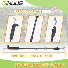 Close-up of Rinlius Lawn Mower Brake Cable 139-6594