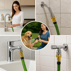 Close-up of ROOGSIH Faucet Adapter installation