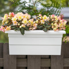Close-up of Root & Vessel planter box showing drainage plugs