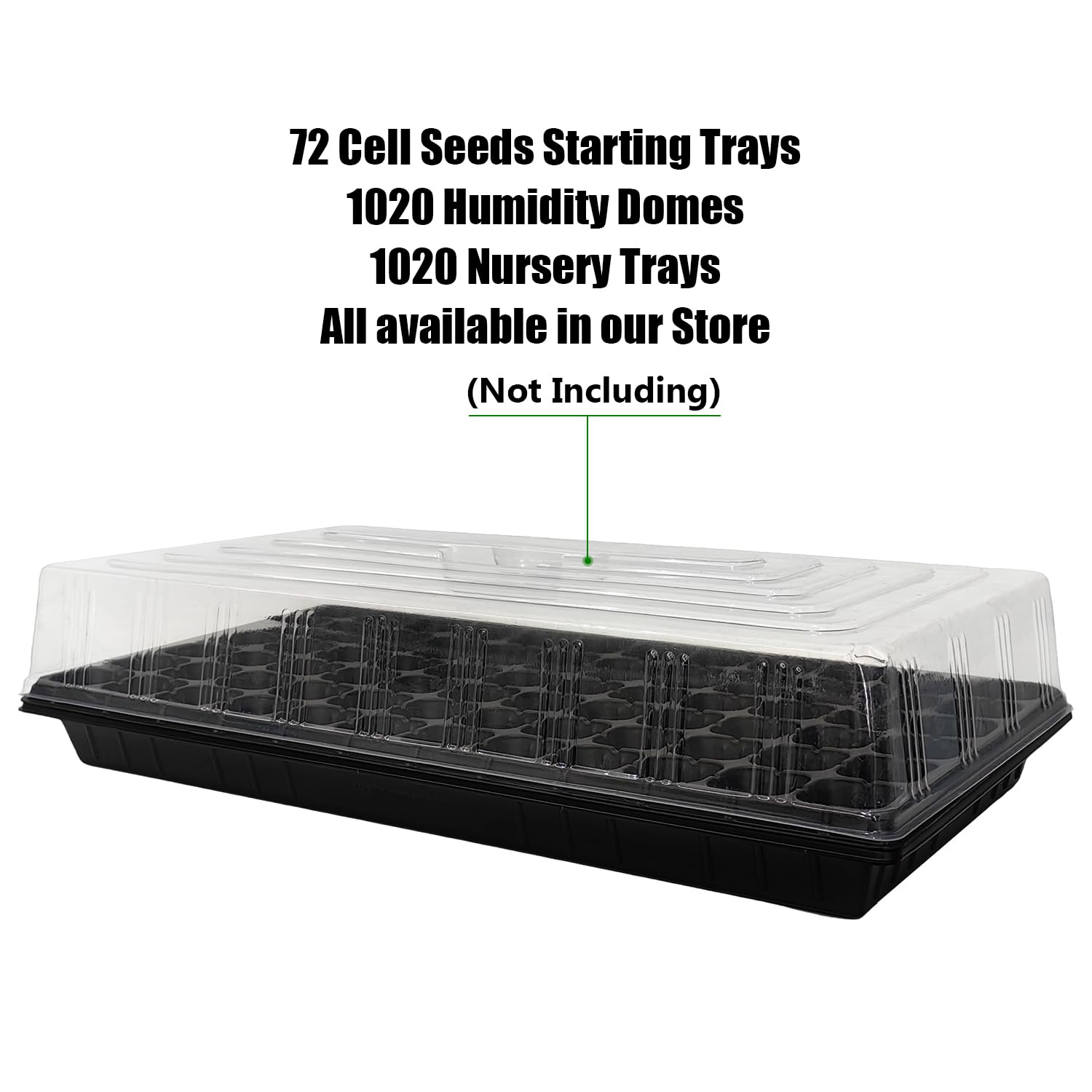 Close-up of RooTrimmer 72 cell seed tray with seedlings