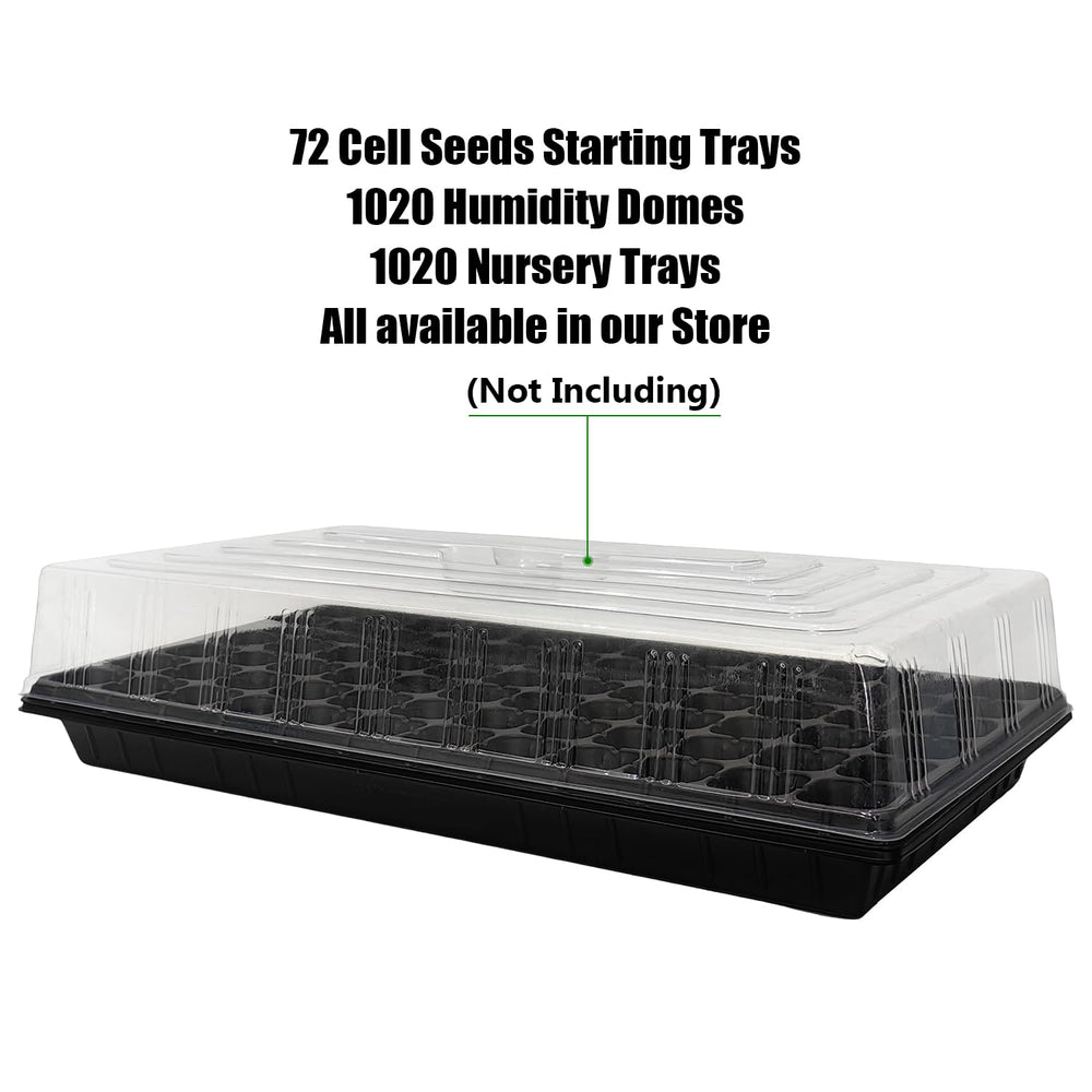 Close-up of RooTrimmer 72 cell seed tray with seedlings