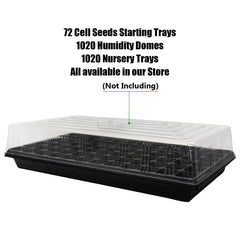 Close-up of RooTrimmer 72 cell seed tray with seedlings