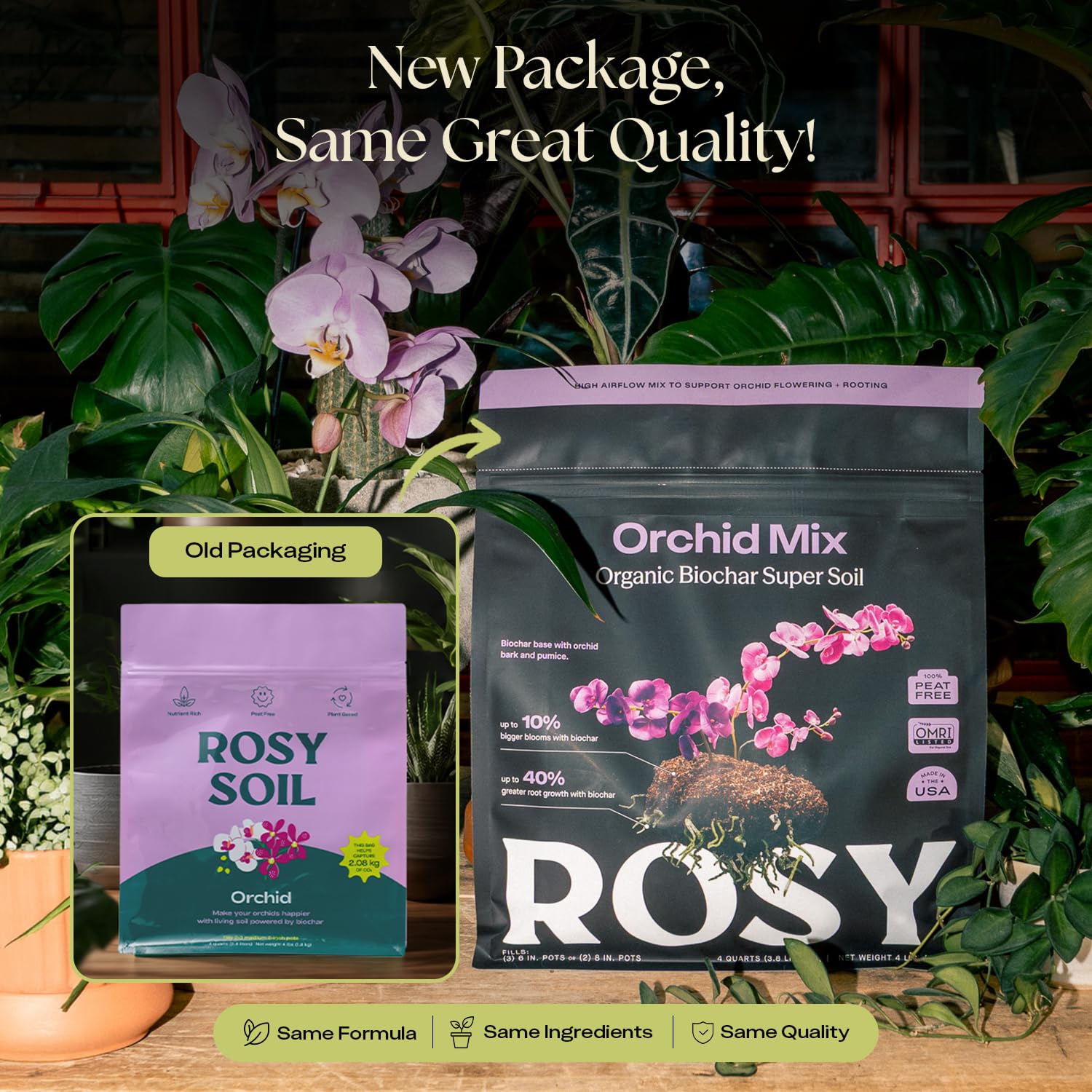 Close-up of Rosy Soil Orchid Potting Mix texture