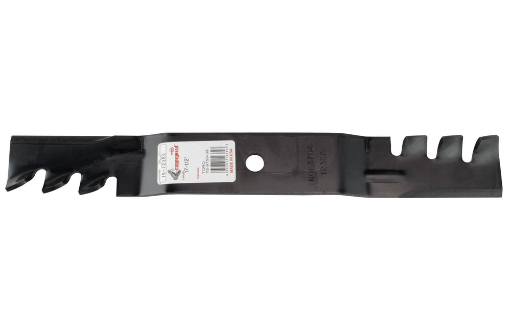 Close-up of Rotary mulching mower blade showing sharp edges