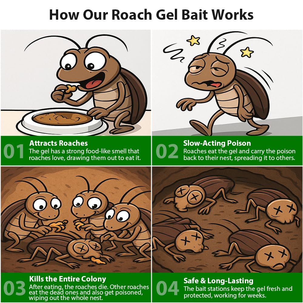 Close-up of ROUTADE roach gel bait station