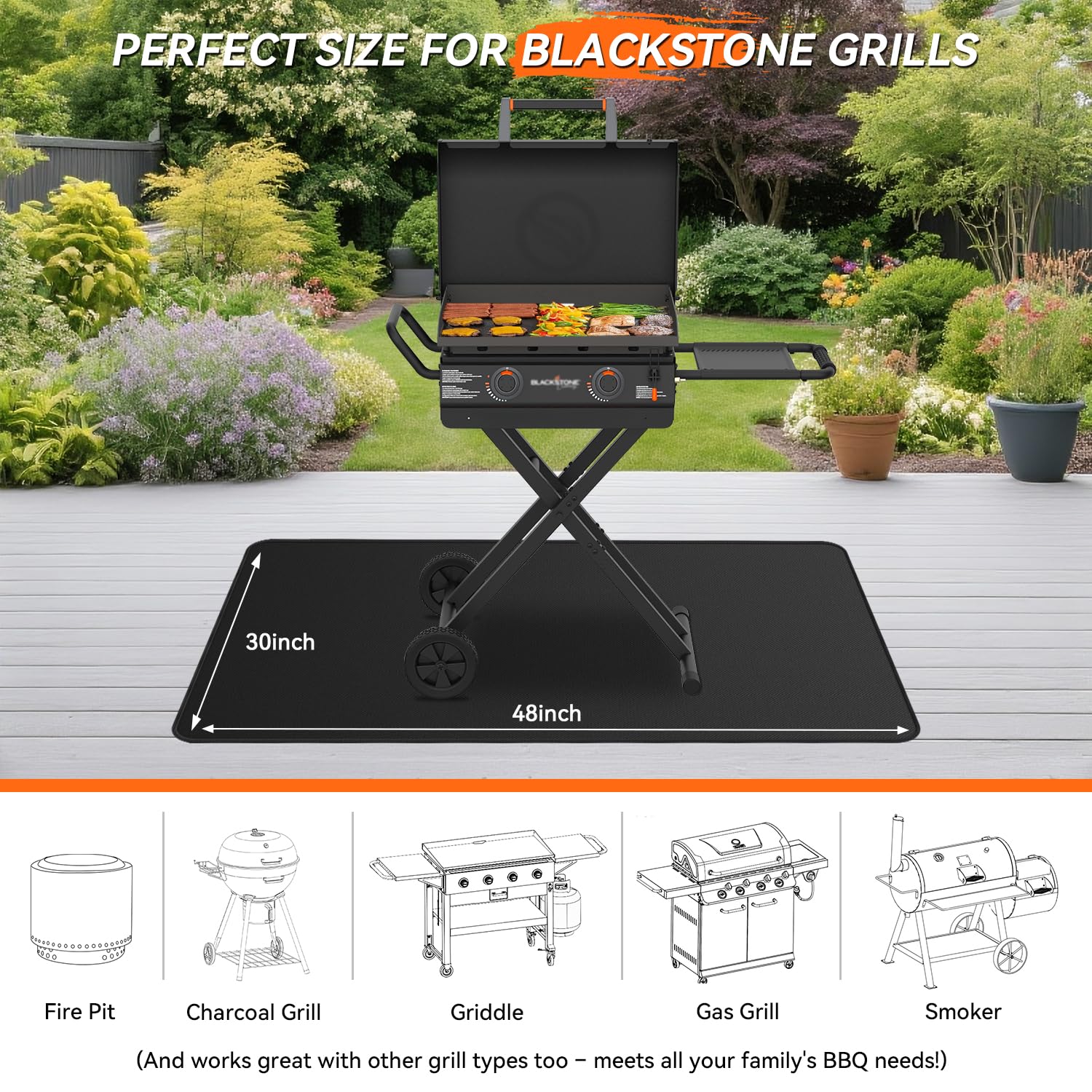 Close-up of rumlick grill mat's heat-resistant coating