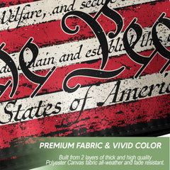 Close-up of RustField Co. 250th Anniversary USA Flag details