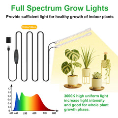 Close-up of RWNTAO grow light strips showing LED configuration