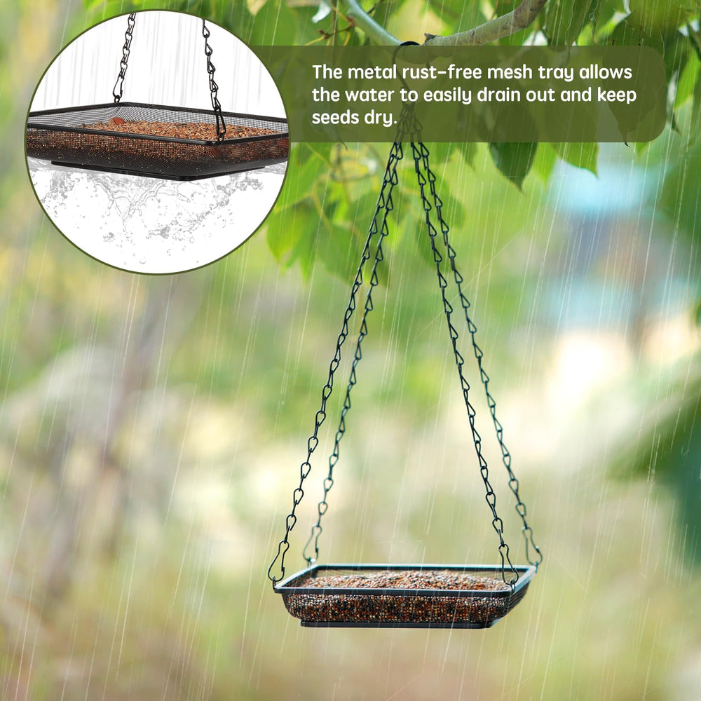 Close-up of S-type hook on bird feeder