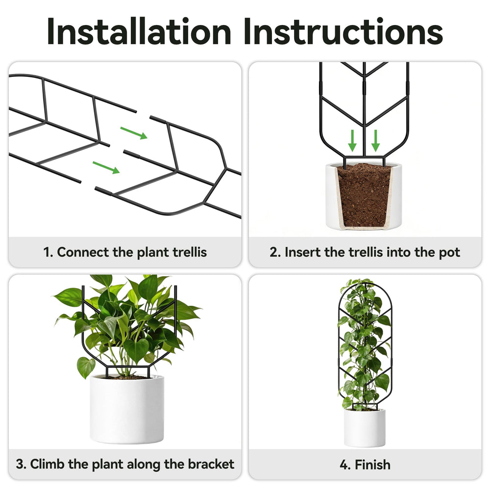 Close-up of Saffruff metal plant trellis smooth matte finish