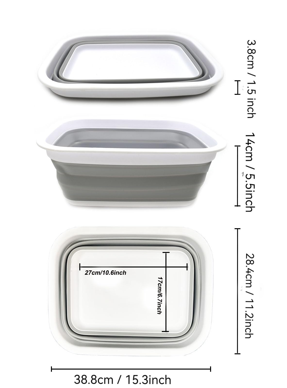 Close-up of SAMMART Collapsible Wash Basin non-slip bottom