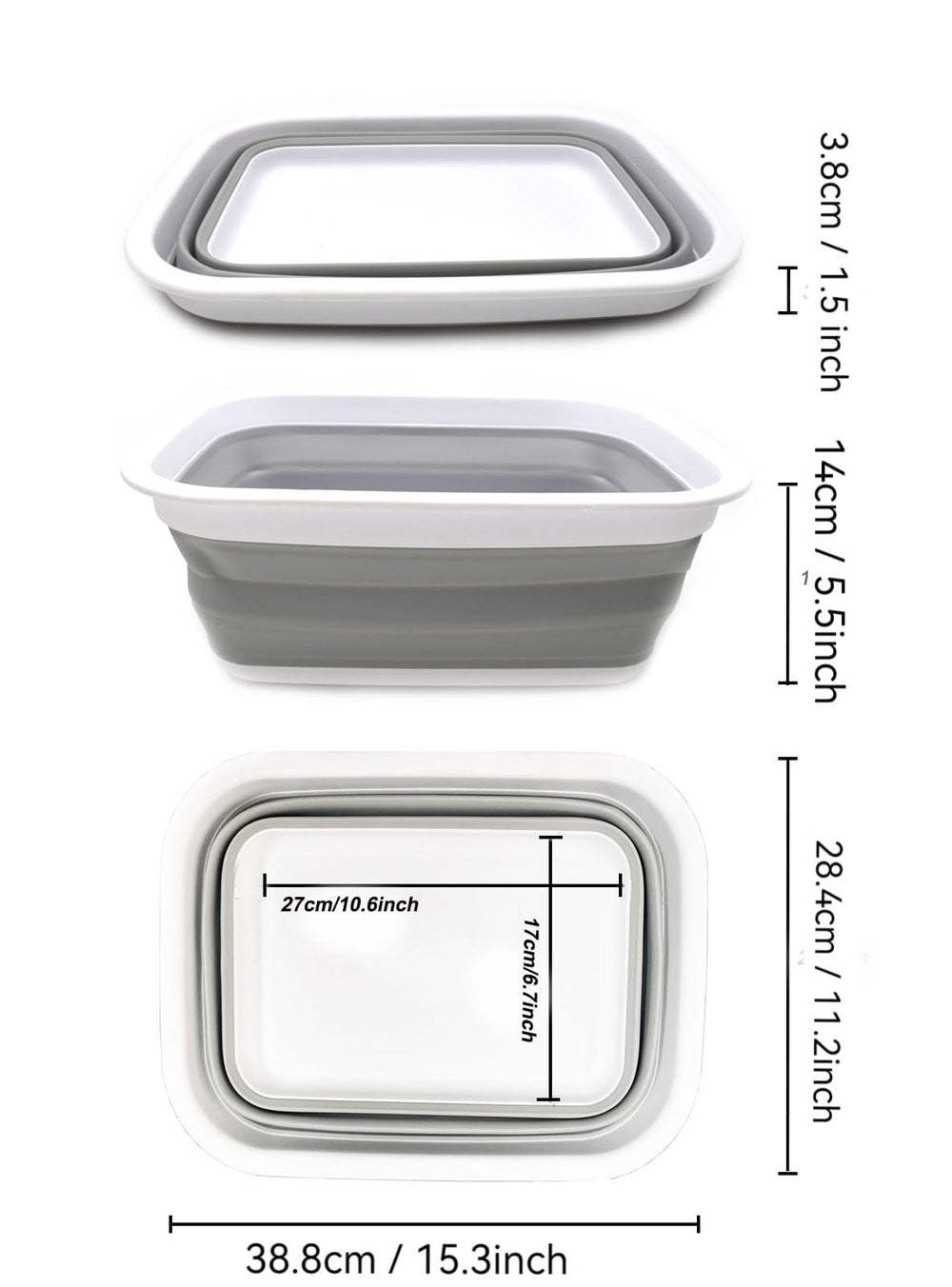 Close-up of SAMMART Collapsible Wash Basin non-slip bottom