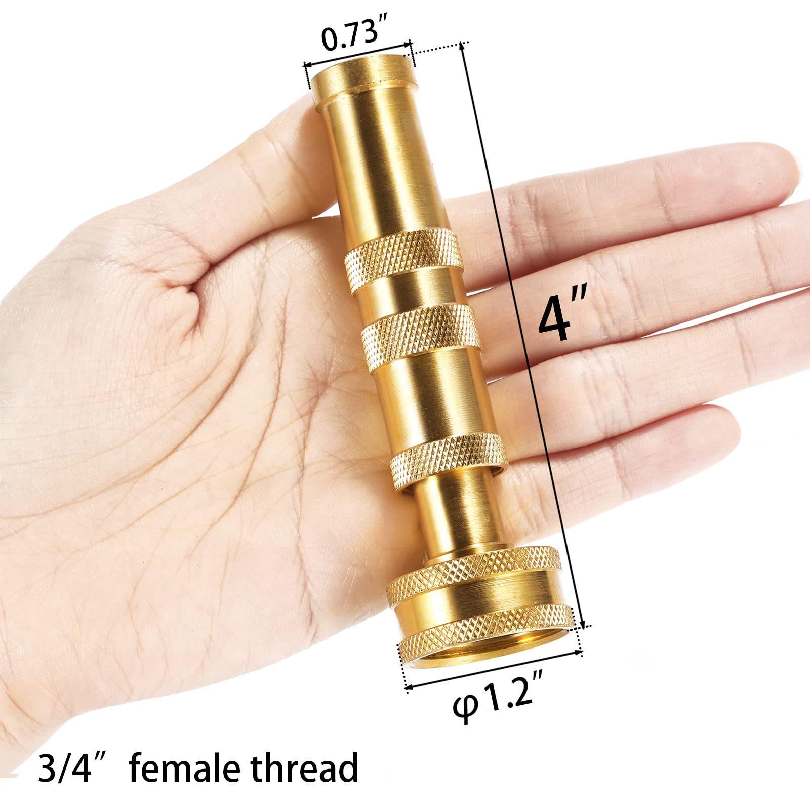 Close-up of Sanpaint Brass Hose Nozzle adjustable twist feature