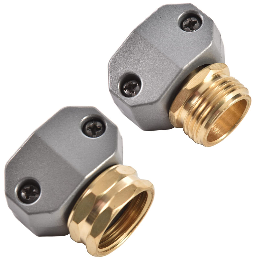 Close-up of Sanpaint brass male coupling with zinc clamp