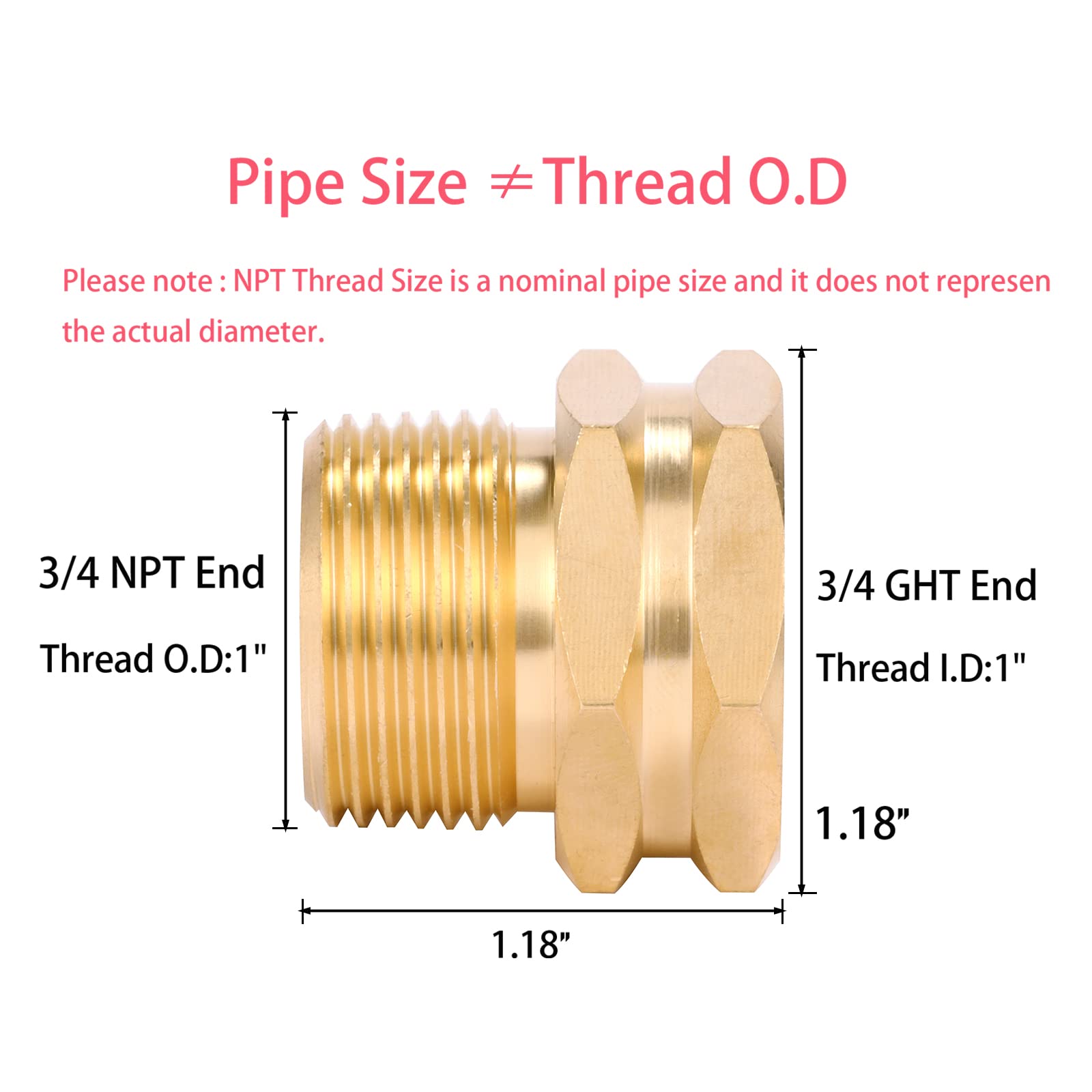 Close-up of Sanpaint Garden Hose Adapter showing brass material