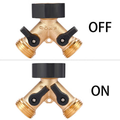 Close-up of Sanpaint Garden Hose Splitter adjustable handle