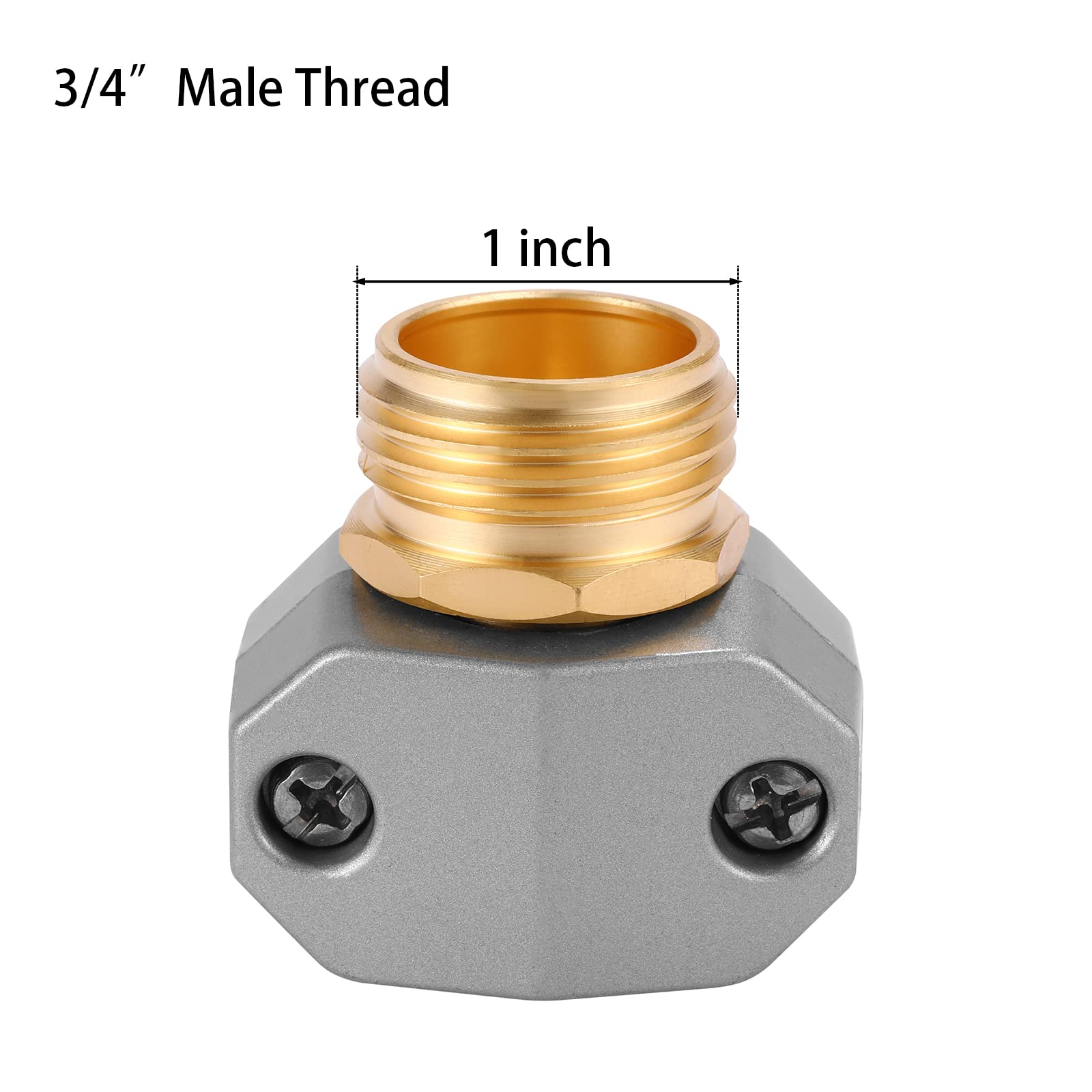Close-up of Sanpaint male coupling for garden hose