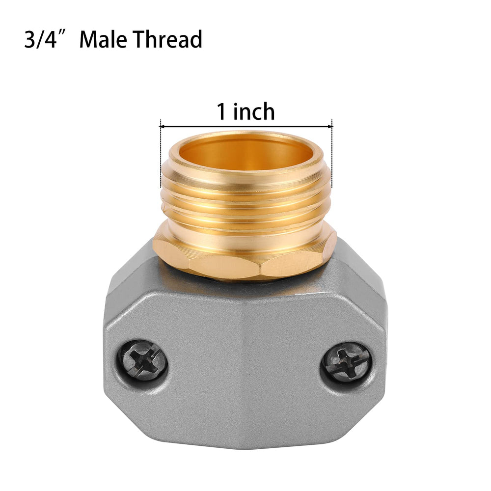 Close-up of Sanpaint male coupling for garden hose