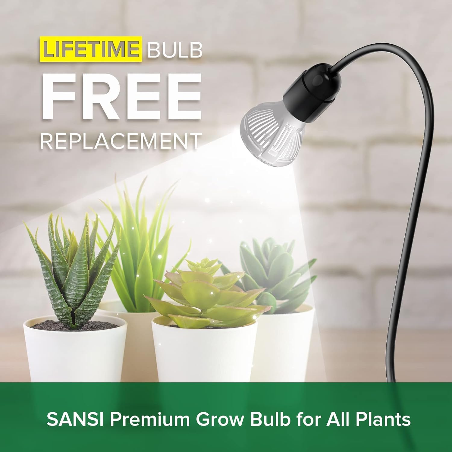 Close-up of SANSI LED Grow Light bulb