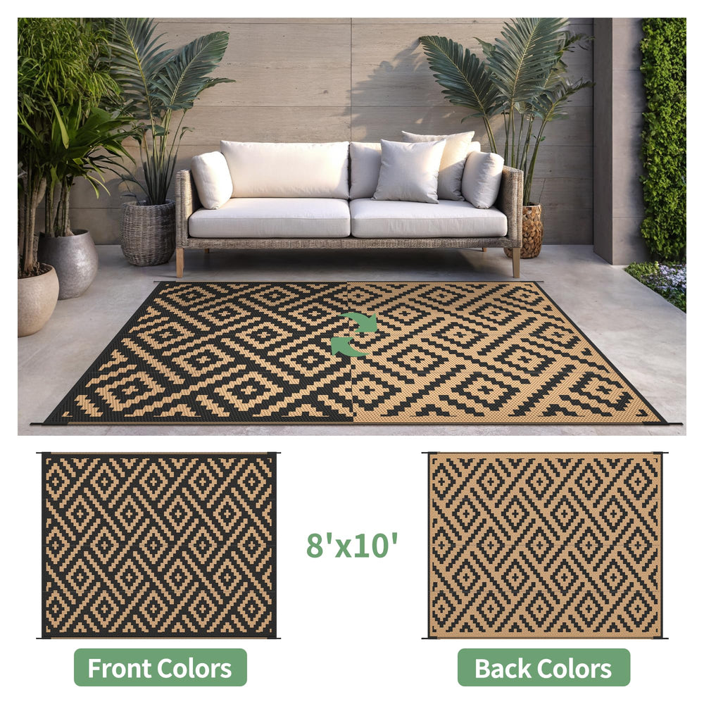 close-up of sarben outdoor rug texture and fabric