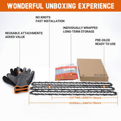 Close-up of Savior 14 Inch chainsaw chain specifications