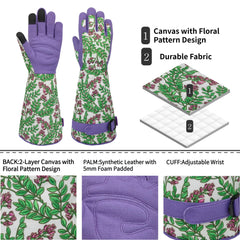 Close-up of SAVJOB Gardening Gloves palm with padded foam