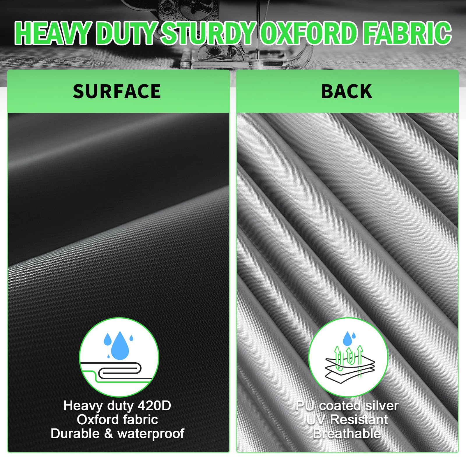 Close-up of Sbekiev waterproof Oxford fabric pool cover
