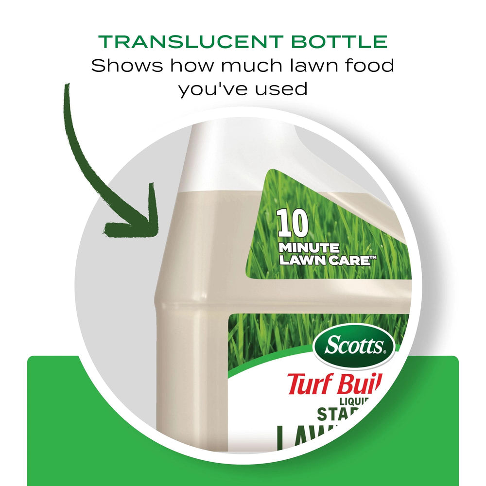 Close-up of Scotts Turf Builder Liquid Starter Lawn Food spray nozzle