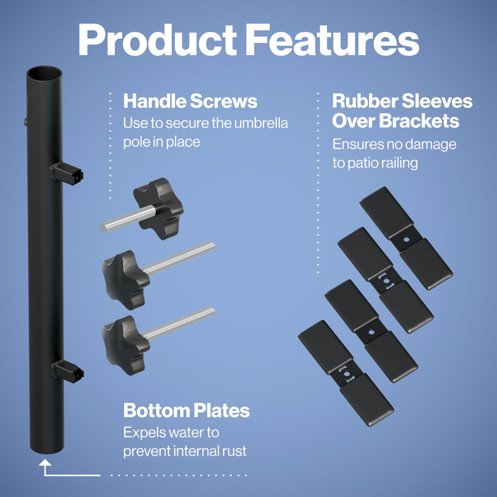 Close-up of screws on LOVE YOUR DECK Patio Umbrella Holder