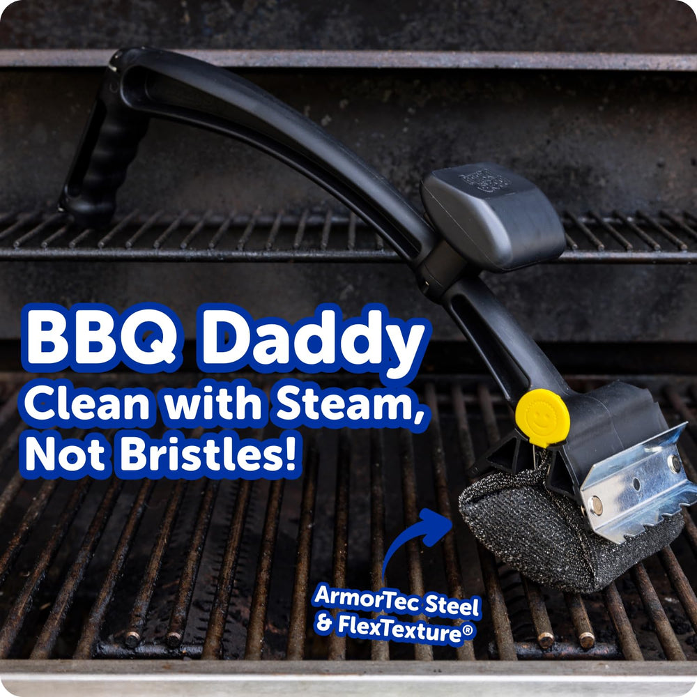 Close-up of Scrub Daddy bristle-free grill brush
