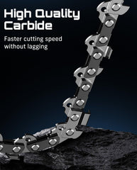 Close-up of Seesii chainsaw chain made from German steel