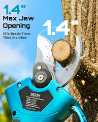 Close-up of Seesii Electric Pruning Shears blade made from SK5 steel