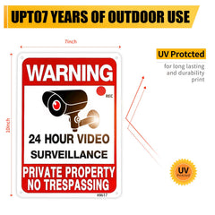 Close-up of SEHINU No Trespassing Sign with glossy finish