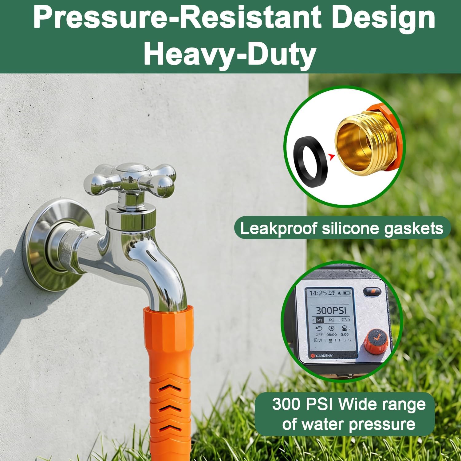 Close-up of Semifrut garden hose nozzle with 10 patterns