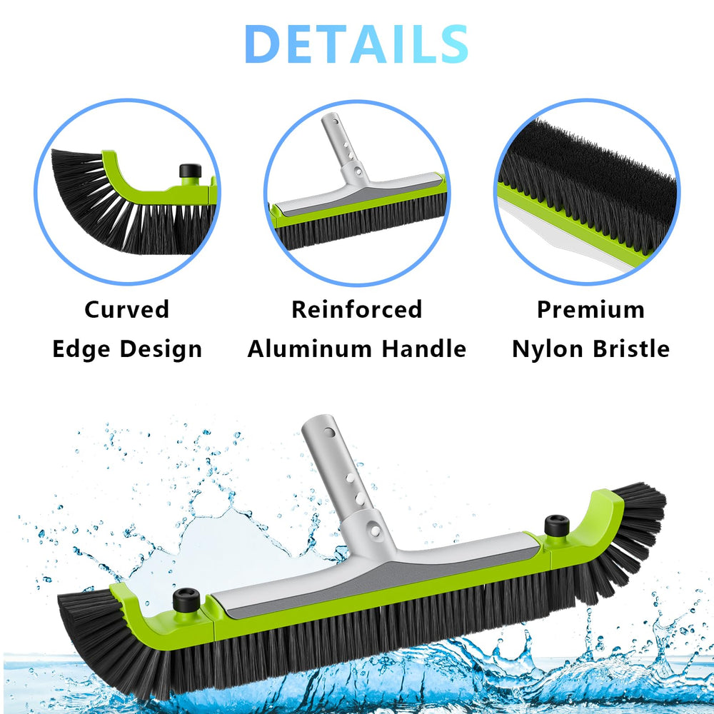 Close-up of Sepetrel aluminum handle on pool brush