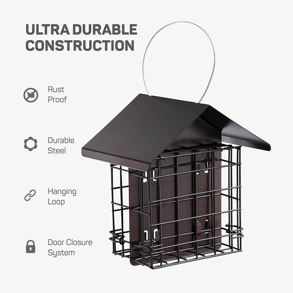 Close-up of SEWANTA Suet Bird Feeder protective roof